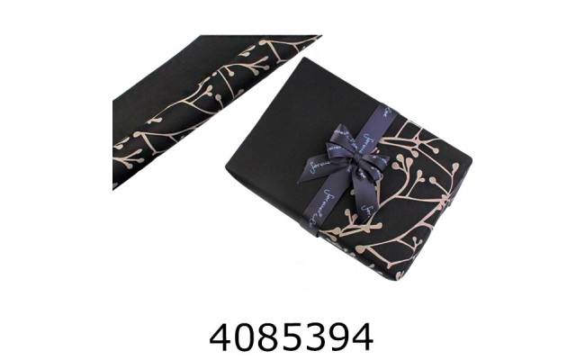 Папір подар. 70*800см чорни з гілочкою 70г/м 255-1517