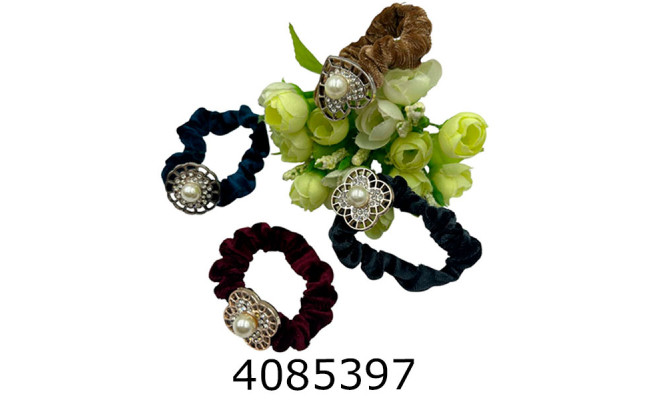 Резинка для волосся з прикрасою перлина ціна за 12 шт ba3116