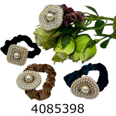 Резинка для волосся з прикрасою перлина ціна за 12 шт ba3125