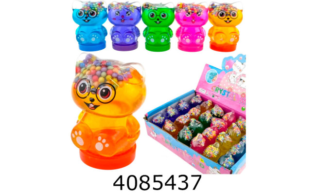 Слайм в банці Котик перламутр. 45*65см асорт. 26-6 Імп (24)