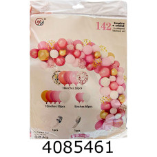 Повітряні кульки АРКА рожева з золотом 142 шт  (100) 25-219