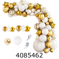 Повітряні кульки АРКА біла з золотом 103шт  (100) 25-218