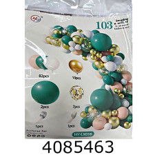 Повітряні кульки АРКА зелена з золотом 103 кульки 25-219