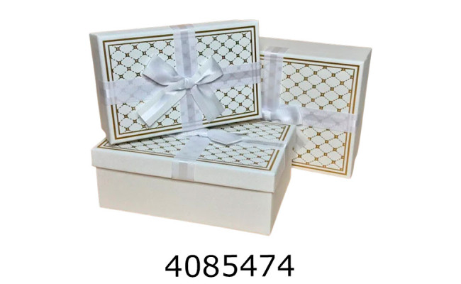 Коробка карт. для подарунків 3в1 біла 12.5*18*7 см 14*20*8 см 16*22*10 см 25-423