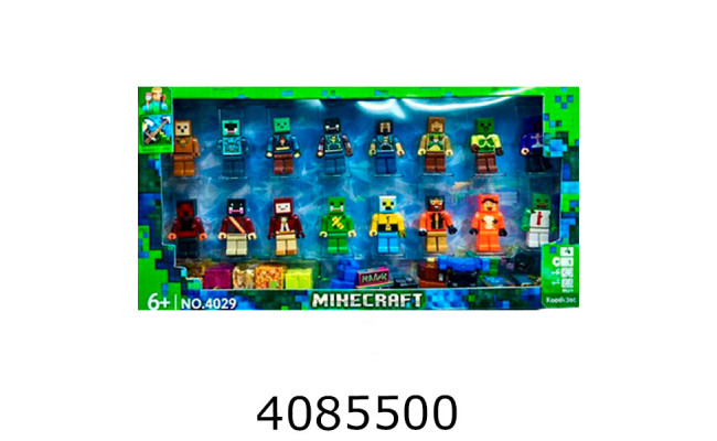 Герої Minecraft 16шт сюрприз 6 магн. кубиків в коробці (144) 4029