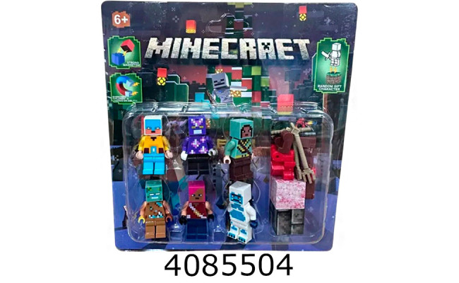 Герої Minecraft 6шт сюрприз 2 магн. кубиків в коробці (240) 4026