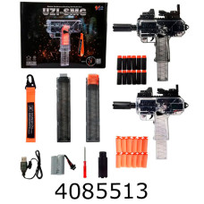 Автомат з поролон. набоями 24шт в коробці акум. usb-зарядне 2 кольори 36*28*9см (8/24) 333-2