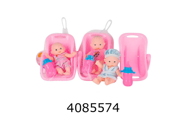 Лялька пупс в сітці + аксесуари 3 види10*8*16см (144/288) D1440