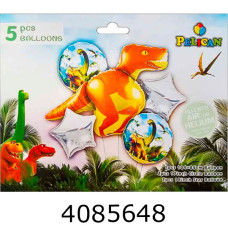Повітряні кульки фольговані 5шт Тиранозавр (10/500) 836960