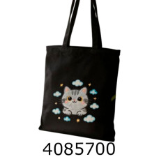 Сумка шопер зі змійкою Котик кольор. 34*40см 802-47