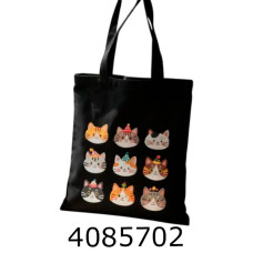 Сумка шопер зі змійкою Котики кольорові 34*40см 802-41