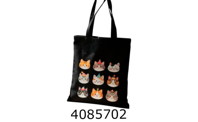 Сумка шопер зі змійкою Котики кольорові 34*40см 802-41