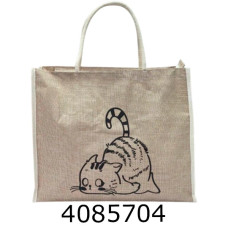 Сумка шопер зі змійкою Котик 36*30*10см 803-42