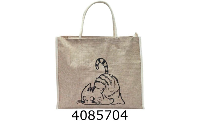 Сумка шопер зі змійкою Котик 36*30*10см 803-42