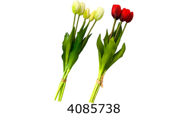 Квіти силікон тюльпани букет 5шт 40см (20) 10-132