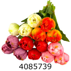 Квіти силікон тюльпани піоновидні букет 3шт 40см (20) 10-138