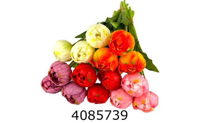 Квіти силікон тюльпани піоновидні букет 3шт 40см (20) 10-138