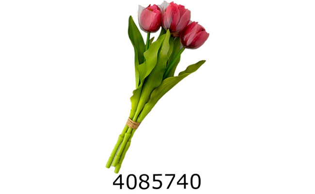 Квіти силікон тюльпани букет 5шт 30см (15) 10-127