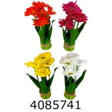 Квіти силікон гербери букет на підставці 5шт 30см (12) 10-404
