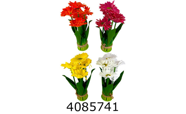 Квіти силікон гербери букет на підставці 5шт 30см (12) 10-404