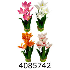 Квіти силікон лілії букет на підставці 5шт 30см (24) 10-407