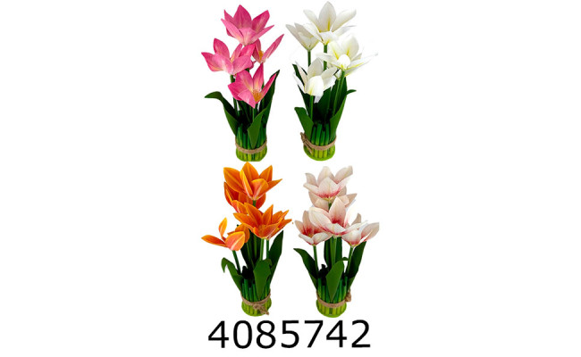 Квіти силікон лілії букет на підставці 5шт 30см (24) 10-407