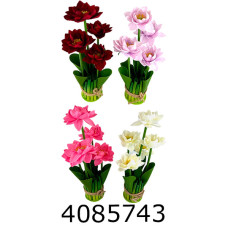 Квіти силікон лотоси букет на підставці 5шт 30см (24) 10-406