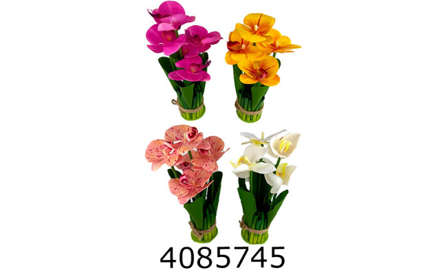 Квіти силікон орхидеї букет на підставці 5шт 30см (24) 10-403