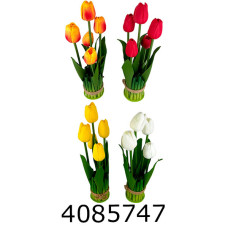 Квіти силікон троянди букет на підставці 5шт 30см (24) 10-409