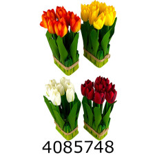 Квіти силікон тюльпани букет 9шт 25см (4) 10-411