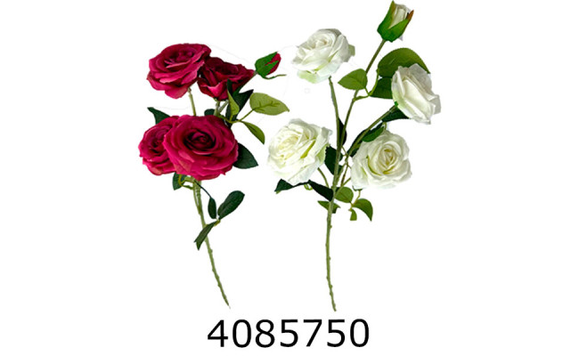 Квіти силікон троянди гілка 5шт 75см (25) 10-118