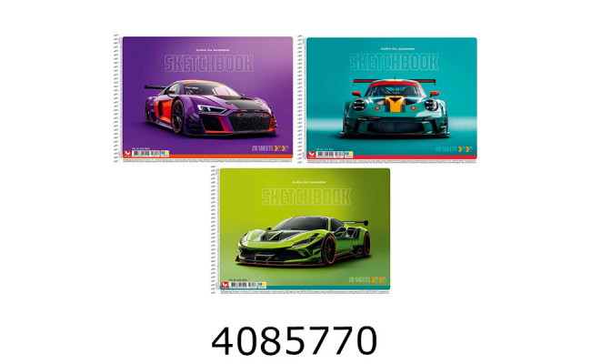 Альбом для малюв. на спір. 20 арк. 120г/м2 Школярик УФ-лак  (9/90) PB-SC-020-8051