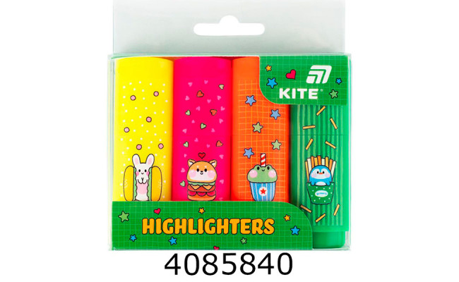 Маркер текст. набір 4шт. Highlighter KITE неон (12) K26-445-1
