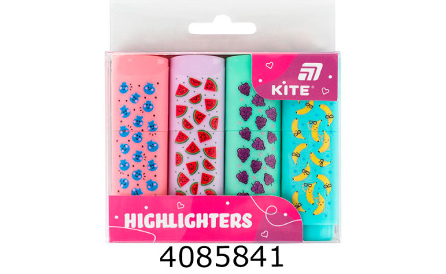 Маркер текст. набір 4шт. Highlighter KITE пастель (12) K26-445-2