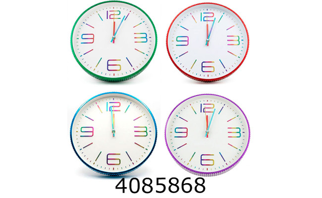 Годинник настінний круглий веселковий 30см 3-24