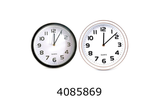 Годинник настінний круглий мікс із золотим обідком 25см 3-29