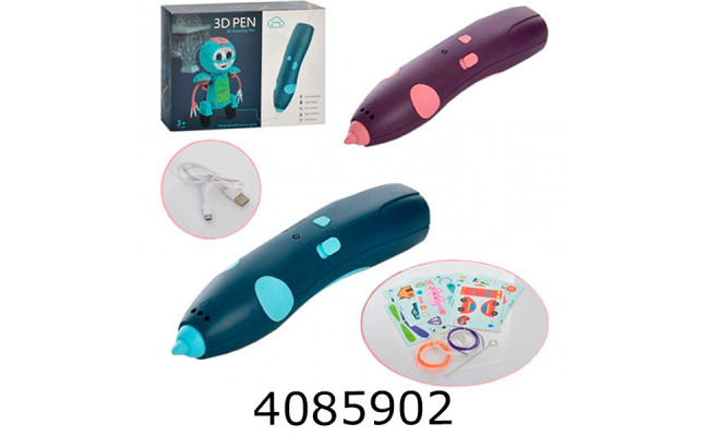 Ручка 3D пластик + трафарет 2 кольора (48) 66-32A