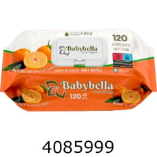 Серветка волога 120шт Babybella з клапаном апельсин (12)