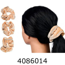 Резинка для волосся об'ємна тканина велика беж ціна за 6 шт 1-217315