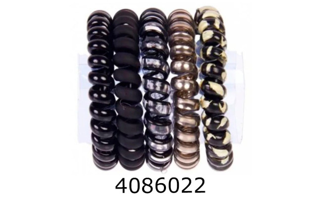 Резинка для волосся Пружинка 5 шт темні ціна за 5 шт 1-217407