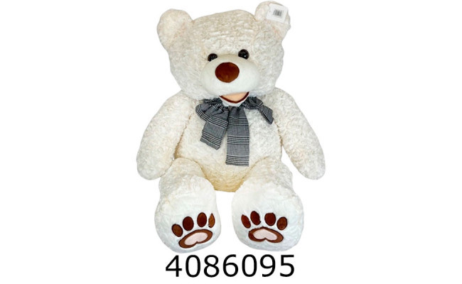Ведмідь 90см з бантом білий 4-79