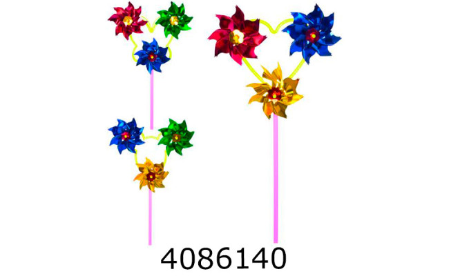 Вітрячок Квітка 4 види в кульку 11см ціна за 9 шт (30) M 1747