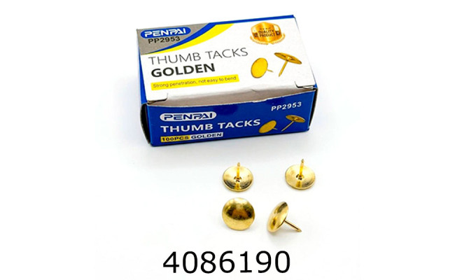 Кнопки гвіздок 100шт. золотисті PP2953