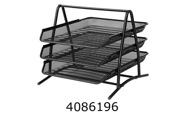 Лоток гориз. збірний 3 відд. метал чорний (12) PP9205