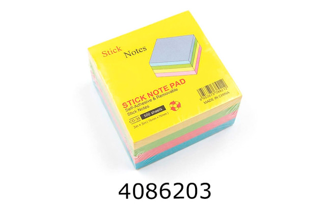 Стікери 76*76мм 500 арк. пастель 4 кол. CD-35