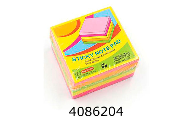 Стікери 76*76мм 500 арк. неон 5 кол. YD-35