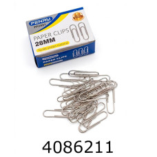 Скріпки 28мм 100шт. круглі нікельовані Penpai (10/500) PP2921 Скріпки 28мм 100шт. круглі нікельовані Penpai (10/500) PP2921