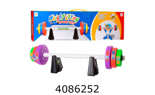 Штанга з дисками 2*350мл 2*500мл 2*750мл в коробці 81*22*8см (12) MR 0172