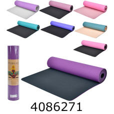 Килимок для йоги 6мм 183*61см 4 кольора (12) MS 0613-24