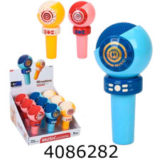 Мікрофон батар. в дисплей боксі 20см 3 кольори муз. світло (9/108) 8027-1B